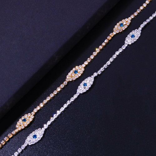 Vintage Bule Evil Eye Anklet Bracelet Beach Women Crystal Anklet1