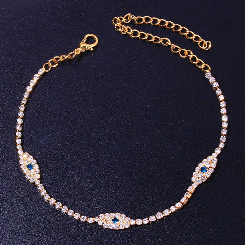 Vintage Bule Evil Eye Anklet Bracelet Beach Women Crystal Anklet1