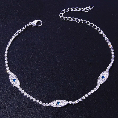 Vintage Bule Evil Eye Anklet Bracelet Beach Women Crystal Anklet1