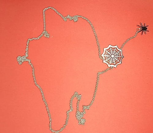 18k Gold Spider Necklace | Spider Charm Pendant | Halloween Necklace |