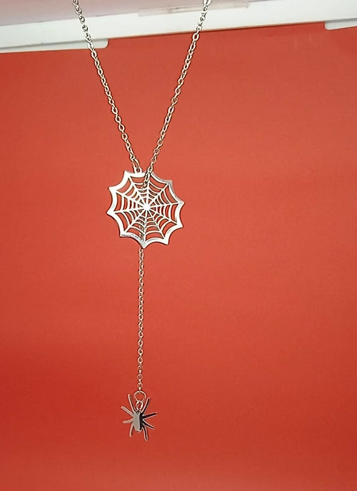 18k Gold Spider Necklace | Spider Charm Pendant | Halloween Necklace |