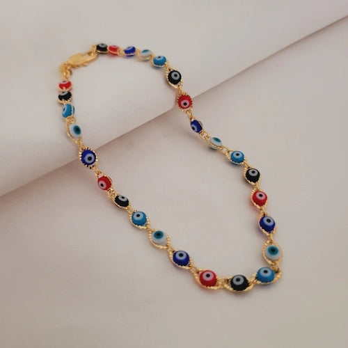 18k Gold Summer Evil Eye Anklet Bracelet